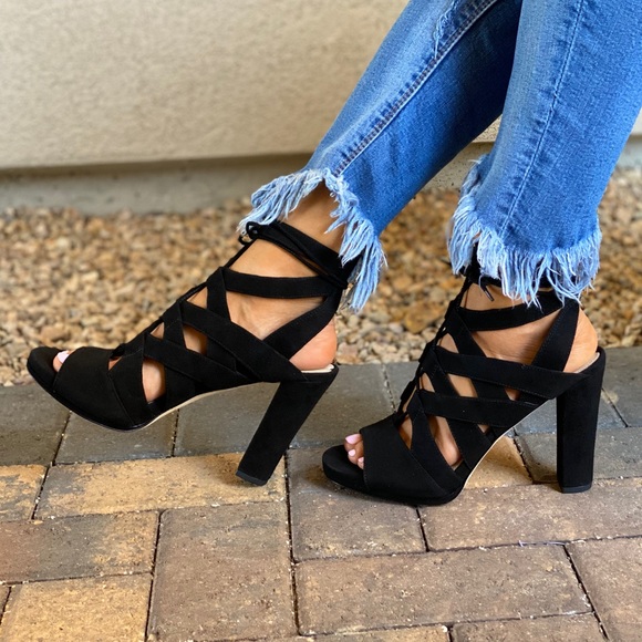 Via Spiga Kid Suede Block Heel Lace Up Platform - Picture 3 of 14